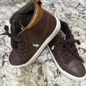 Polo by Ralph Lauren Boys Brown High-Top Sneakers